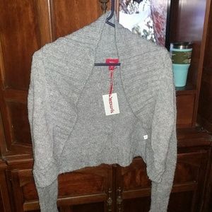 NWT gray open in front sweater